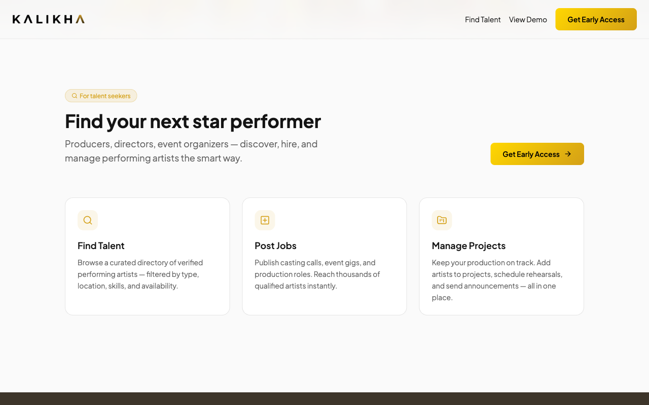 For talent seekers — find talent, post jobs, manage projects